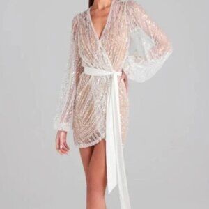 NADINE MERABI Sequin Embellished Dress